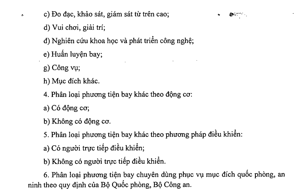 quy định flycam