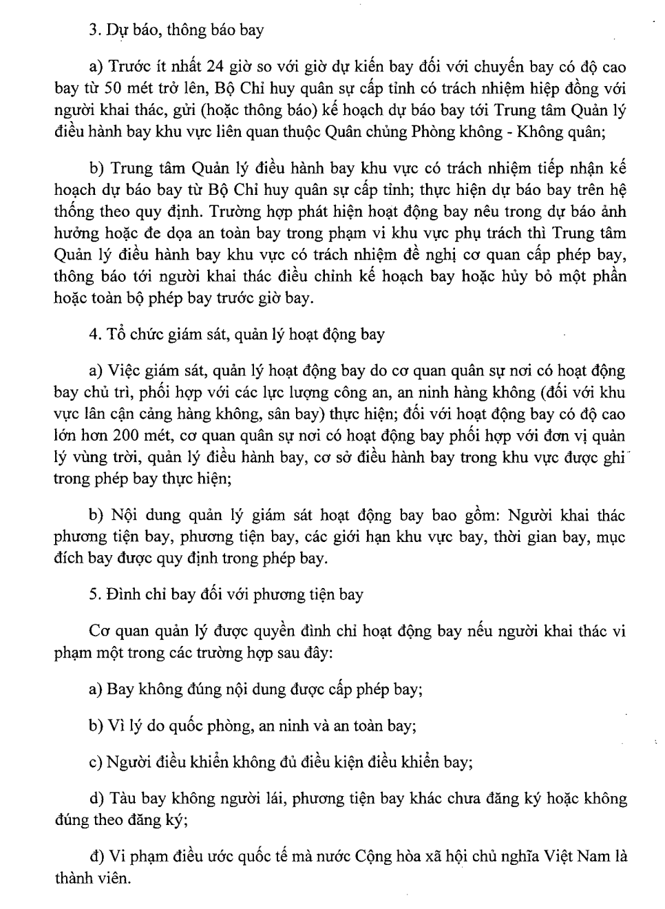 quy định flycam