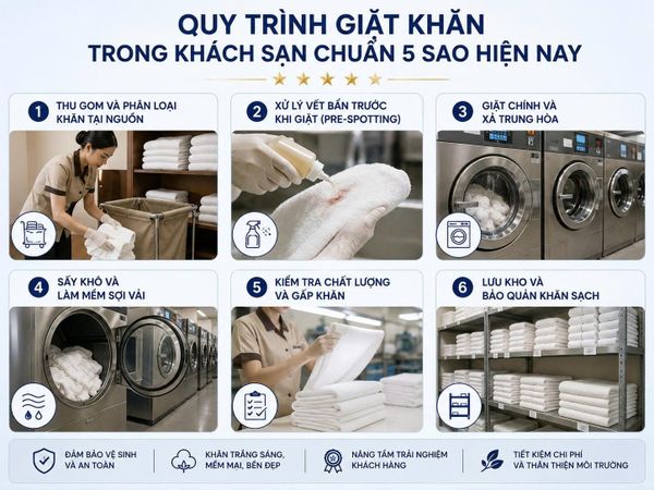quy trình giặt khăn trong khách sạn