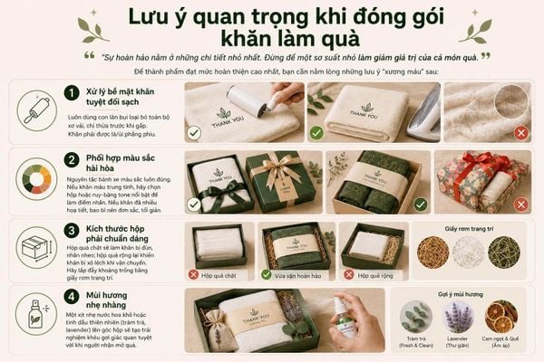 cách đóng gói khăn làm quà tặng