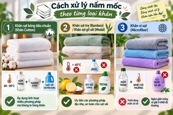 cách diệt nấm mốc trên khăn