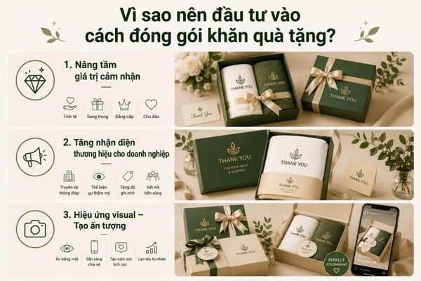 cách đóng gói khăn làm quà tặng