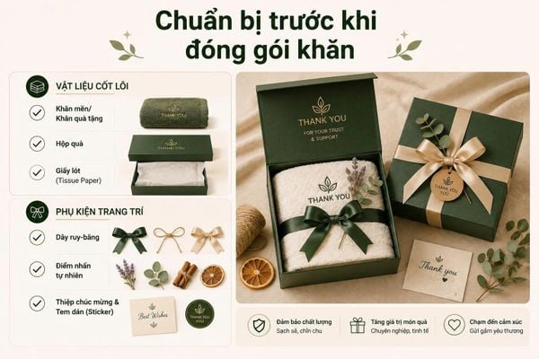 cách đóng gói khăn làm quà tặng