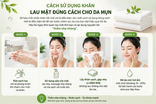 khăn lau mặt cho da mụn
