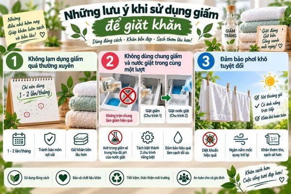 cách làm sạch khăn bằng giấm
