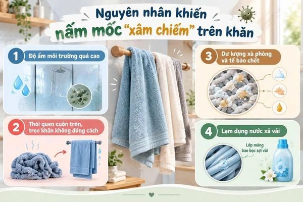 cách diệt nấm mốc trên khăn
