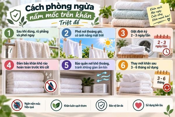 cách diệt nấm mốc trên khăn