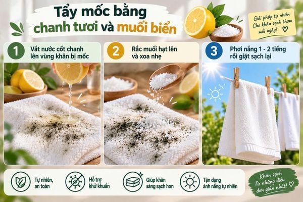 cách diệt nấm mốc trên khăn