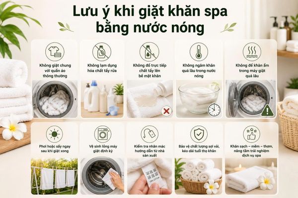 giặt khăn spa bằng nước nóng
