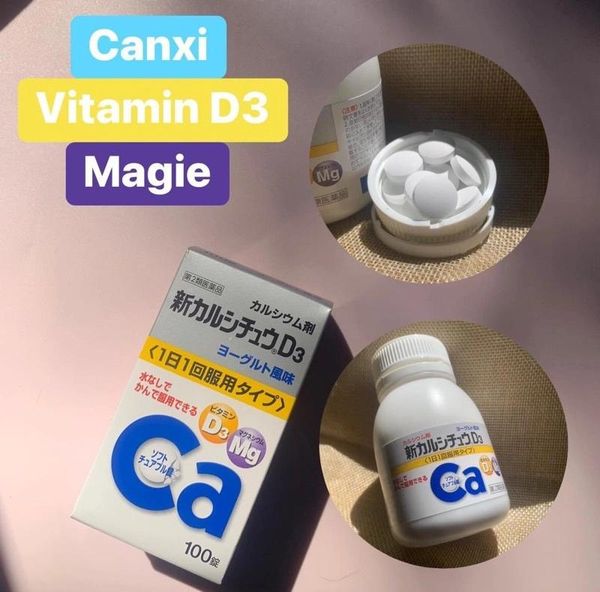 Viên uống bổ sung Canxi, D3, Mg Takeda 100 viên