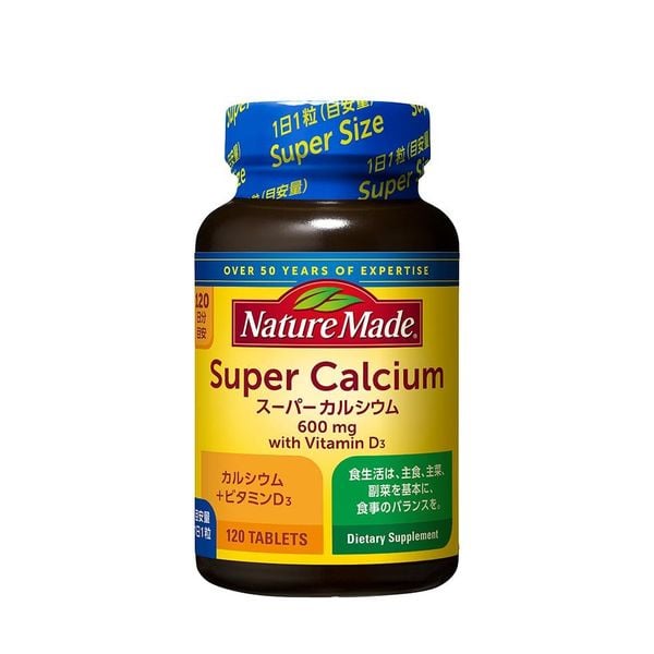 Viên uống bổ sung Canxi Nature Made Super Calcium 600mg 120 viên