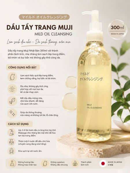 Dầu tẩy trang MUJI Mild Oil Cleansing mẫu mới nhất