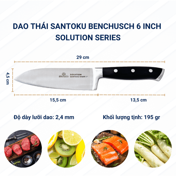 Dao thái làm bếp Santoku Benchusch 6 inch