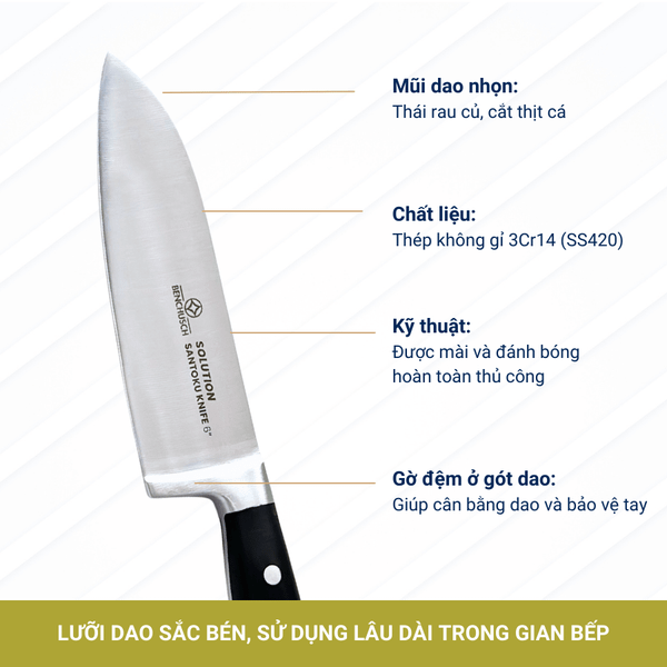 Dao thái làm bếp Santoku Benchusch 6 inch