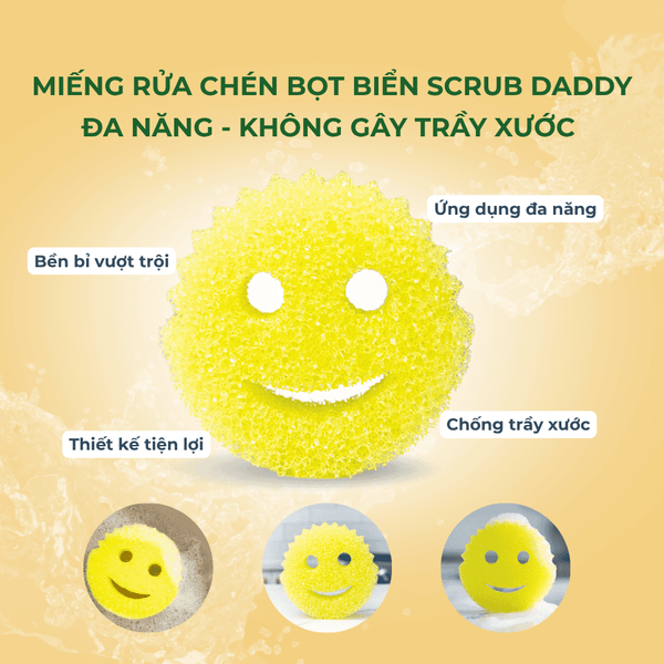 Miếng rửa chén bọt biển Scrub Daddy