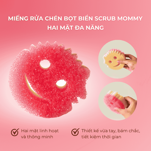 Miếng rửa chén bọt biển Scrub Mommy