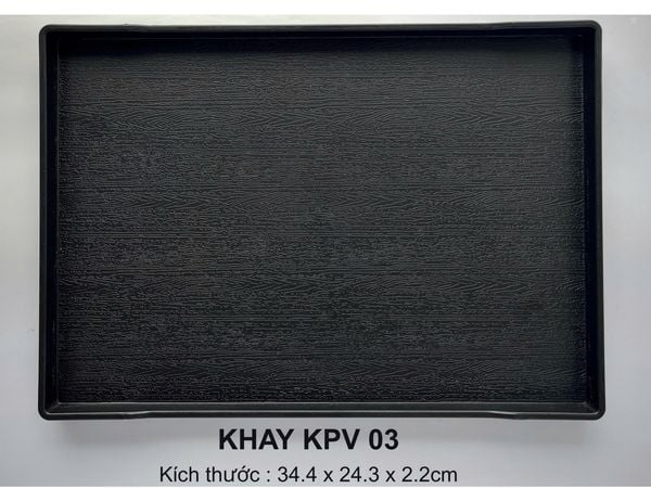 Khay Nhựa Màu Đen Vân Gỗ KPV 03