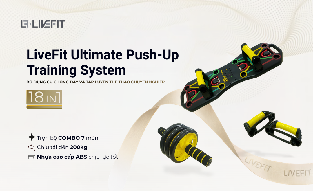 Bộ dụng cụ hít đất và tập luyện thể thao chuyên nghiệp LiveFit