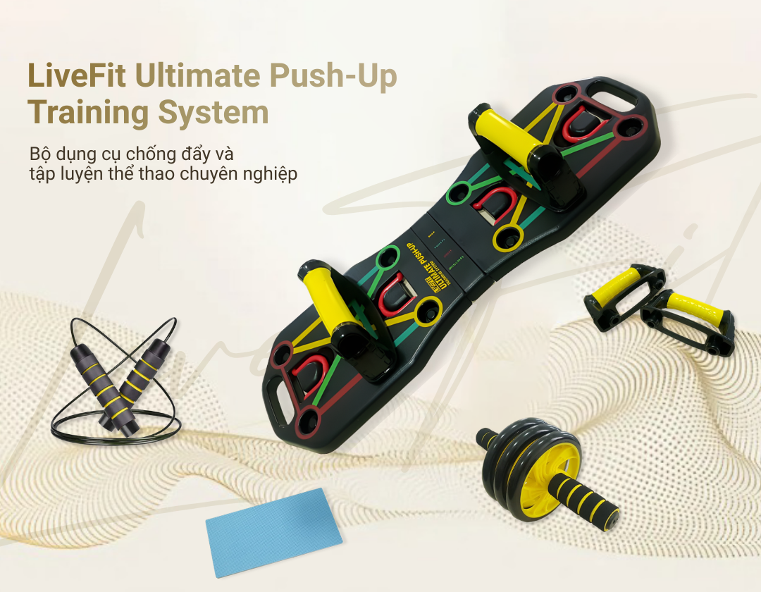 Bộ dụng cụ hít đất và tập luyện thể thao chuyên nghiệp LiveFit
