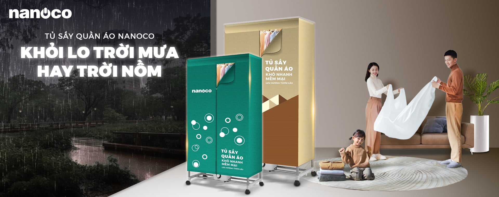 Tủ sấy quần áo Nanoco NCD1502 1500W