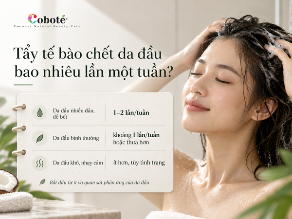 Tẩy tế bào chết da đầu bao nhiêu lần 1 tuần