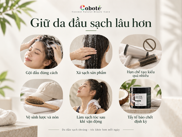 Giữ da đầu sạch lâu hơn