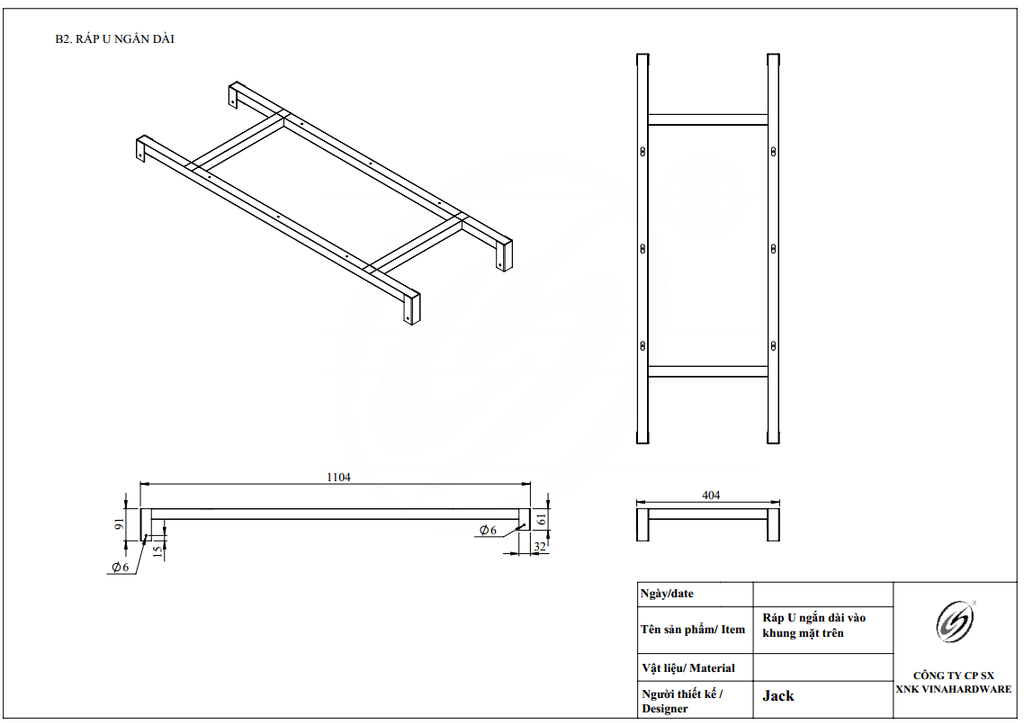 Bảng vẽ và hướng dẫn lắp đặt khung bàn xếp gọn Vinahardware