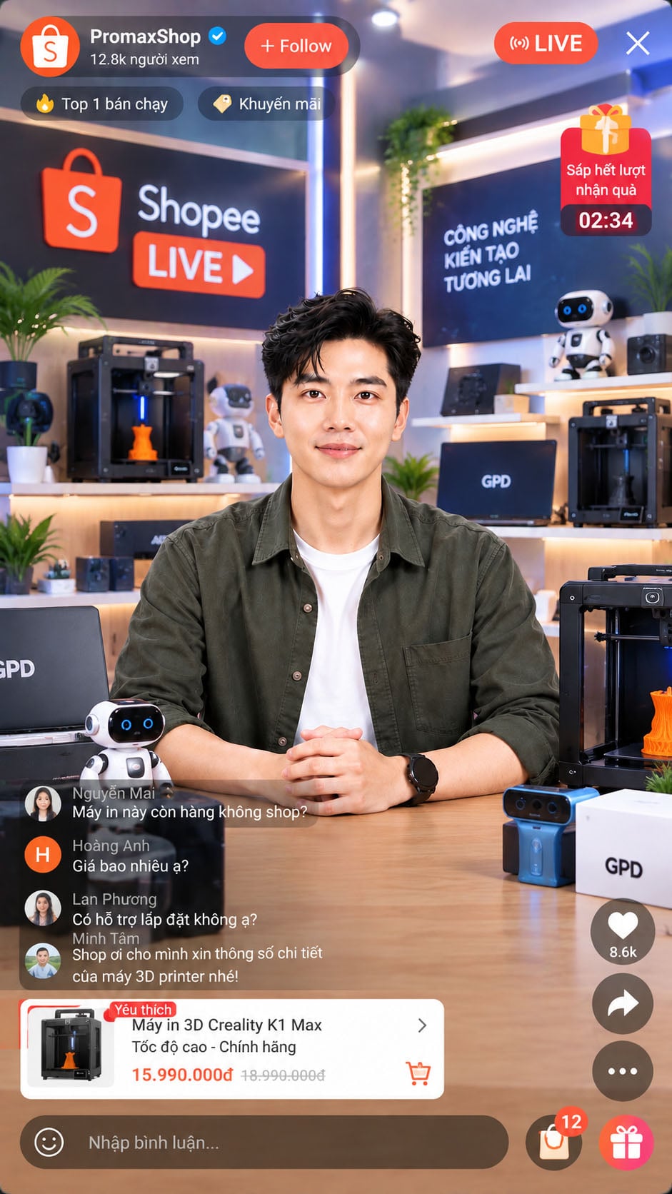 AI Live Stream 24/7 giúp bùng nổ doanh số