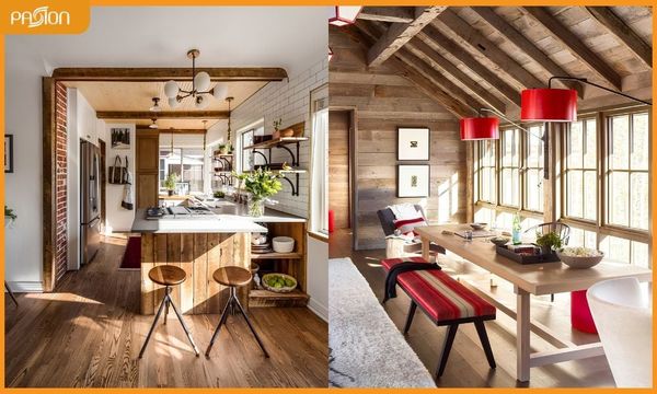 Phòng bếp Rustic giữ lửa bằng hơi thở tự nhiên