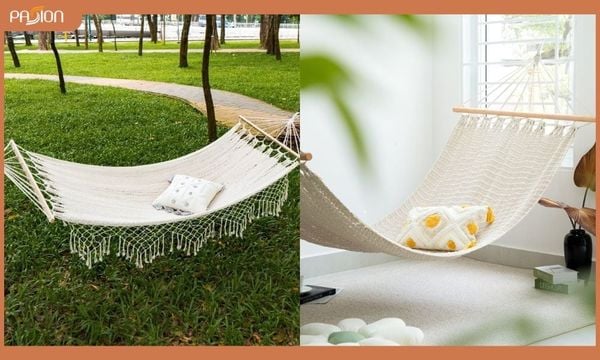 Võng dệt thủ công lưới đan tay đơn giản
