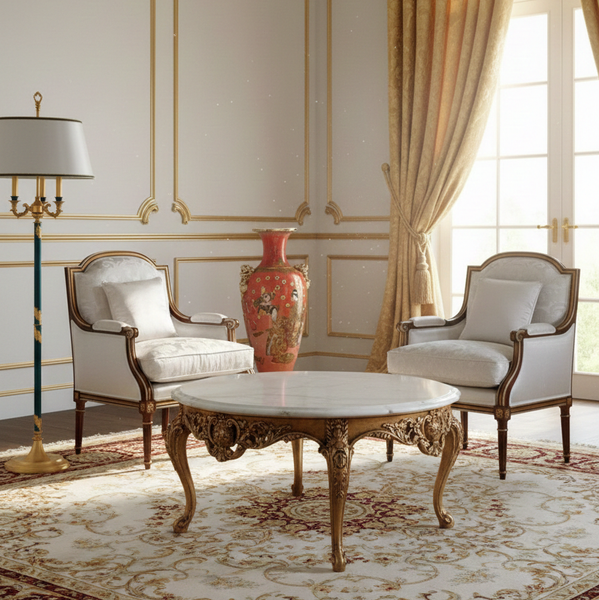 Ghế Fauteuil tân cổ điển Châu Âu Louis XVI