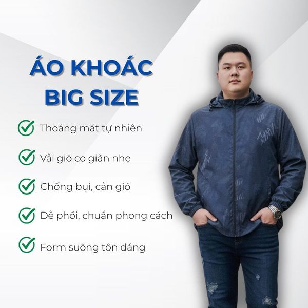 Chi tiết áo khoác gió họa tiết big size nam akyoo