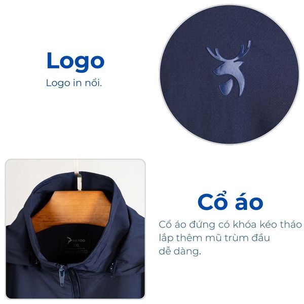 Mô tả chi tiết áo khoác gió có mũ big size nam Akyoo 2