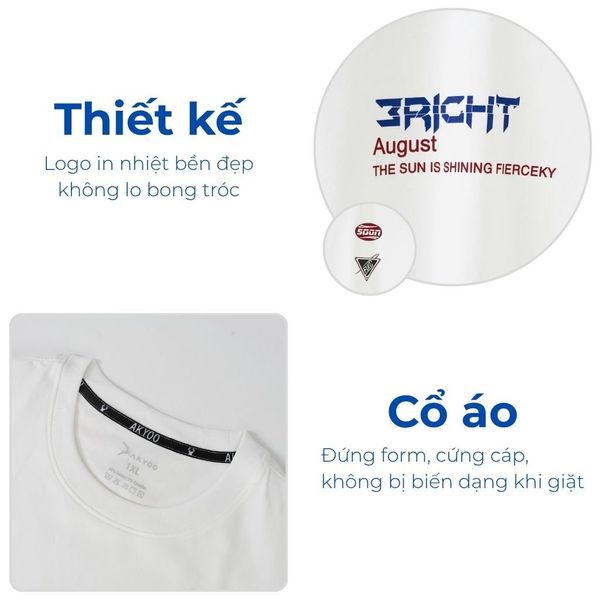 Mô tả chi tiết áo thun trắng b1 big size nam Akyoo 2