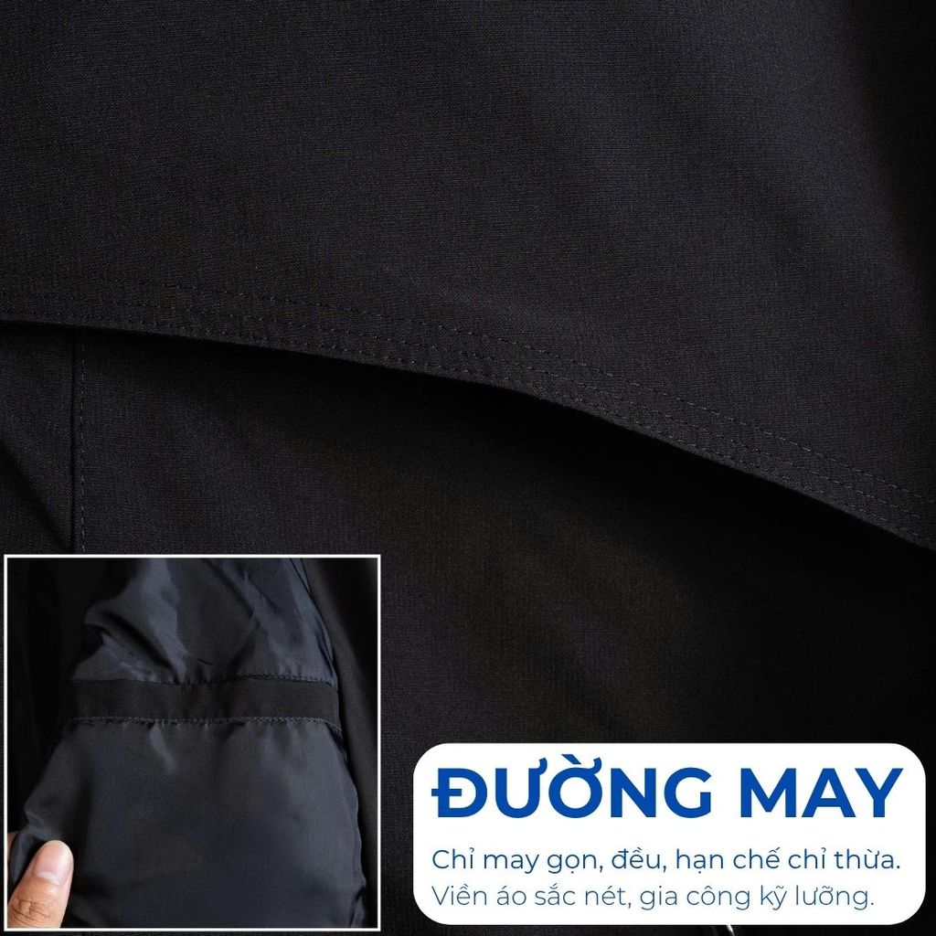 Mô tả chi tiết áo khoác gió viền tay big size nam Akyoo
