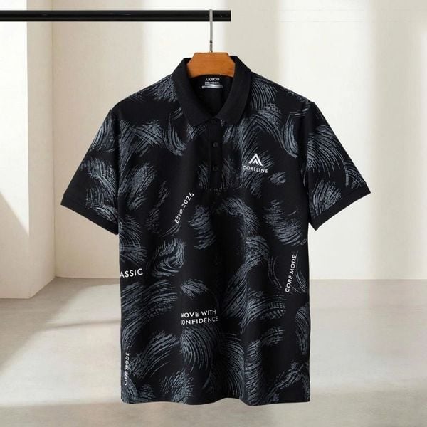Áo Polo Đen Họa Tiết Big Size Nam PL HT DEN treo móc