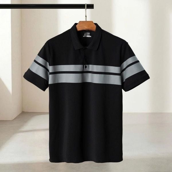 Áo Polo Đen Kẻ Ngang Big Size Nam PL KE NGANG treo móc
