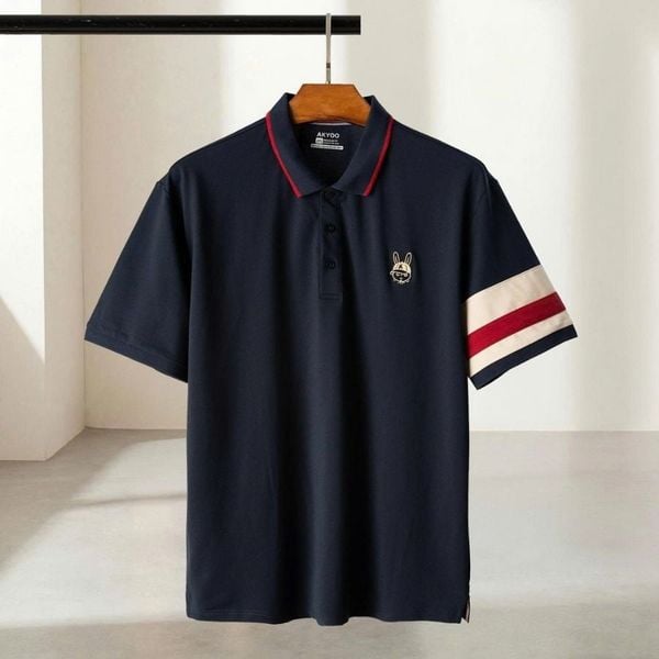 Áo polo than tay sọc Big Size nam PL THAN SOC mặt trước