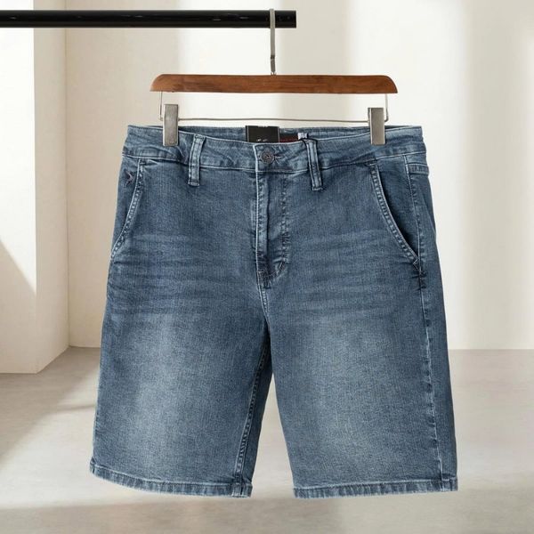 Mặt trước quần short jean xanh big size nam AKYOO SJ N XANH