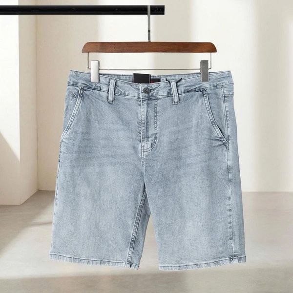Mặt trước quần short jean xanh trắng big size nam SJ X TRANG