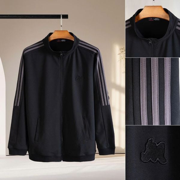 Mô tả chi tiết bộ nỉ đen viền big size nam Akyoo