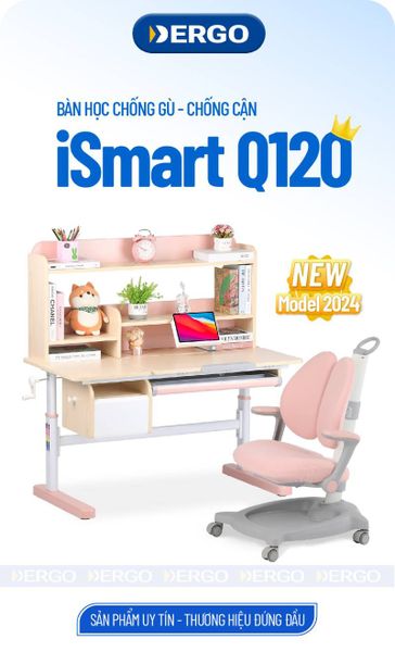 Mẫu bàn học thông minh gỗ tự nhiên iSmart Q120