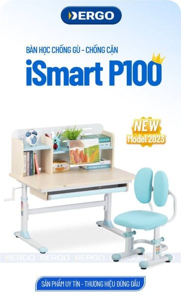Mẫu bàn học thông minh gỗ tự nhiên iSmart P100