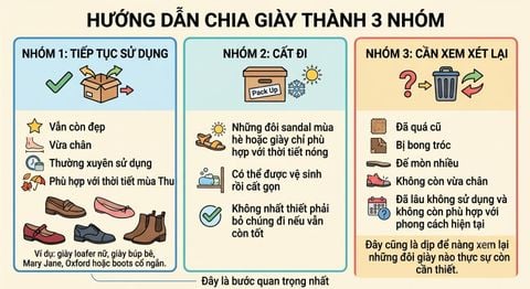 Chia giày thành nhóm