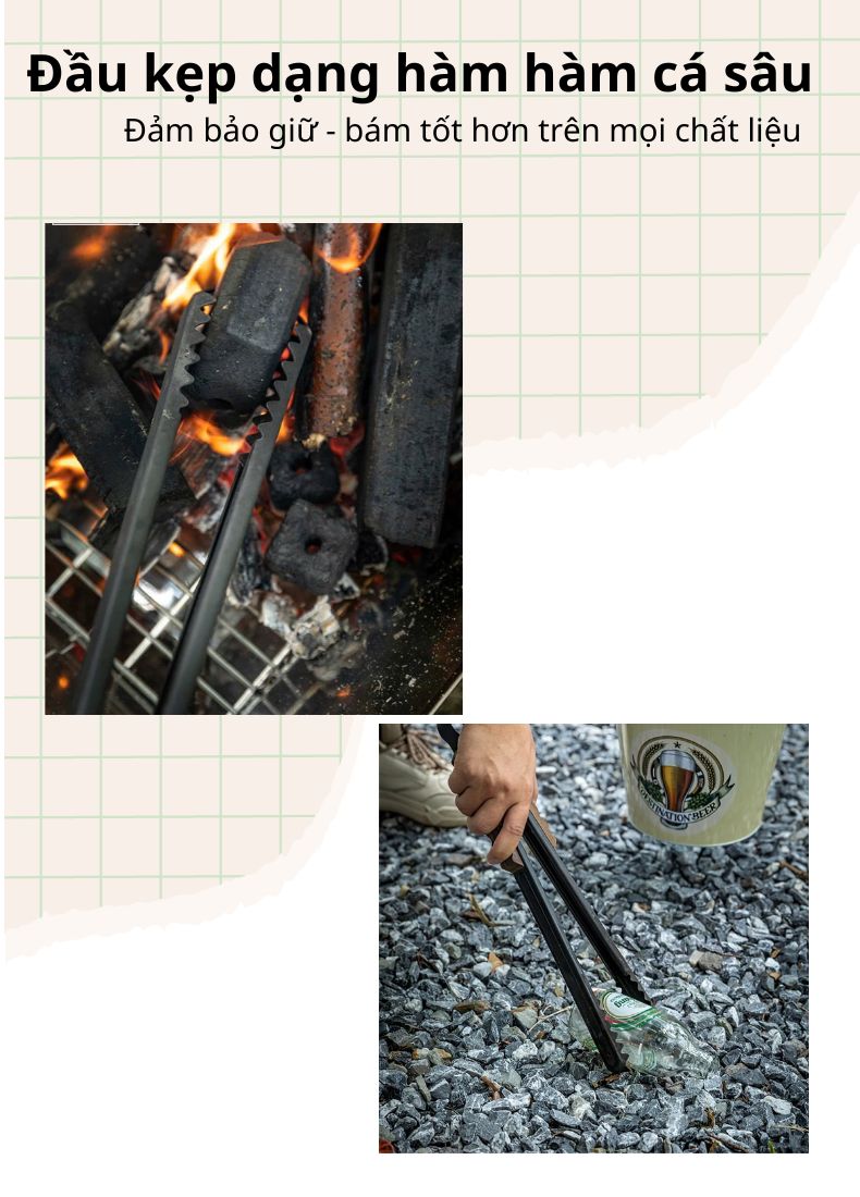 Kẹp thức ăn đa năng Thép Carbon Campingmoon BKMS-41