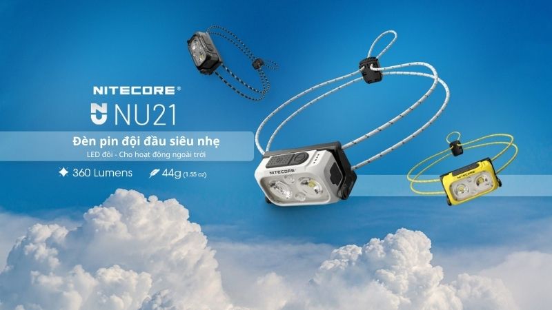 Nitecore NU21 - Đèn pin chạy bộ siêu nhẹ với dây đeo không trọng lực