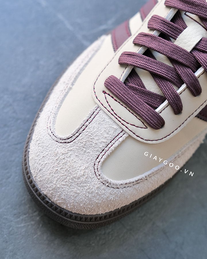 giày Adidas Samba OG Wonder White Maroon IG1987 rep 11