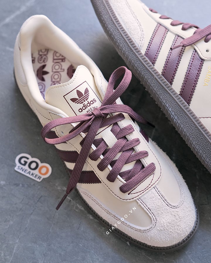 giày Adidas Samba OG Wonder White Maroon IG1987 rep 11
