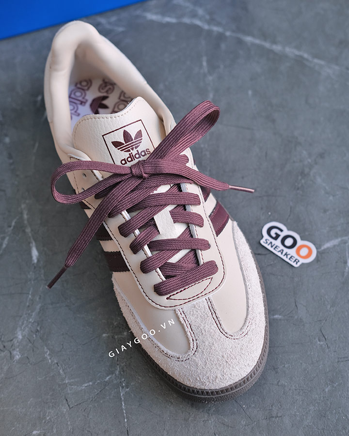 giày Adidas Samba OG Wonder White Maroon IG1987 rep 11