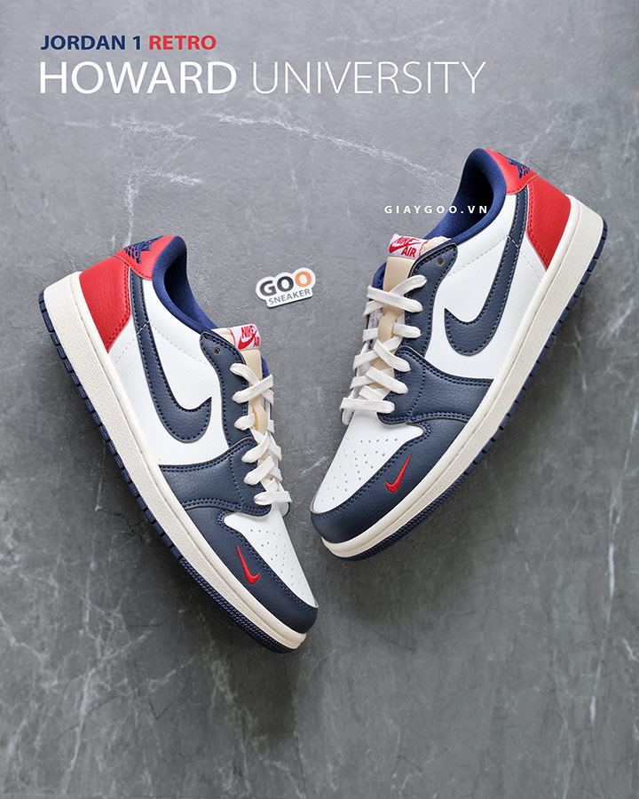Giày Jordan 1 Low Howard University HQ2993-100